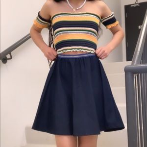 cute navy blue mini skirt with sparkly details